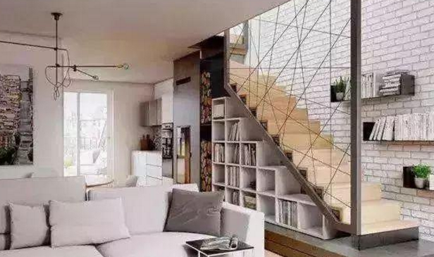 实木楼梯书架定制设计方案